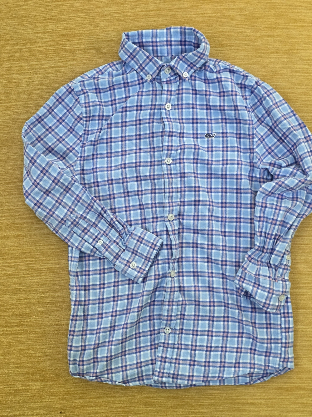 Vineyard Vines Light Blue & Navy Plaid Button-Down Shirt